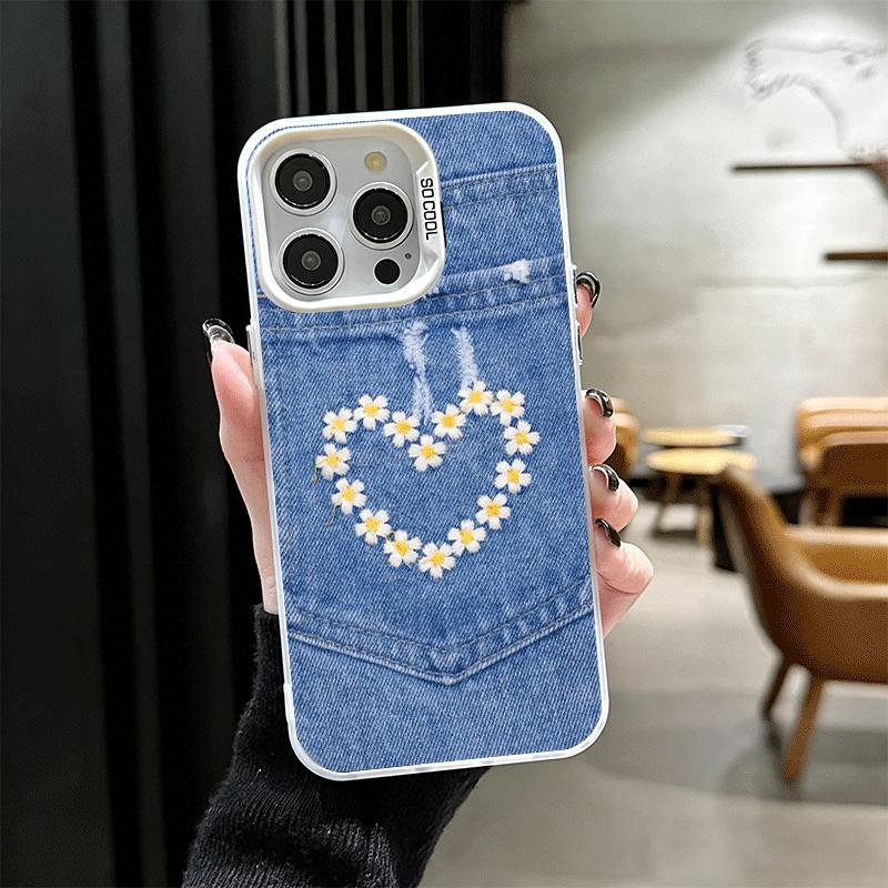 Retro Denim Pattern Soft Phone Case for iPhone 15 16 17 Pro Max 17Air 16E 14 Plus 13 12 Mini Shockproof Cover Back Shell