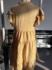 V-Neck Folded Sleeve Mid-Length Solid Color Dress - Casual & Comfortable