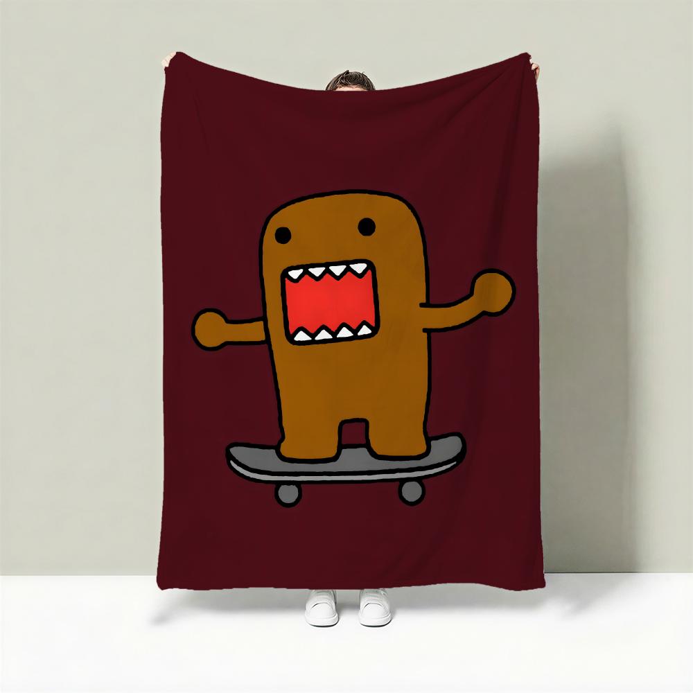 Character D-Domo-kun Throw Lightweight 240g Flannel Blanket Soft Skin-friendly for Summer Cooling 75cmx90cm