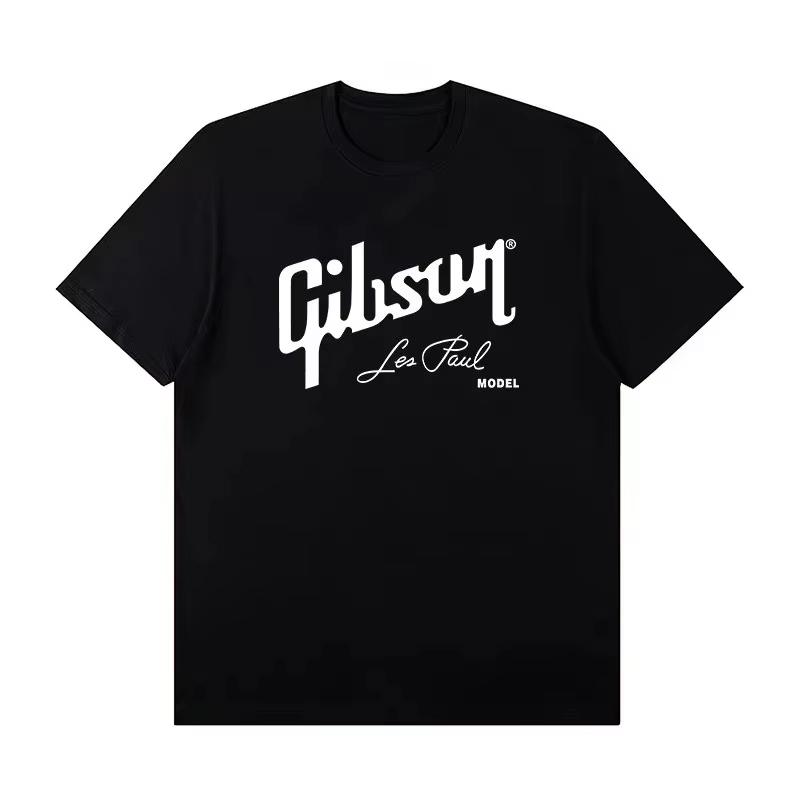 2025 Summer New Slash Collection Gibson Les Paul Casual High Quality Pattern 100% Pure Cotton Printed T-shirt Short Sleeve Y2k