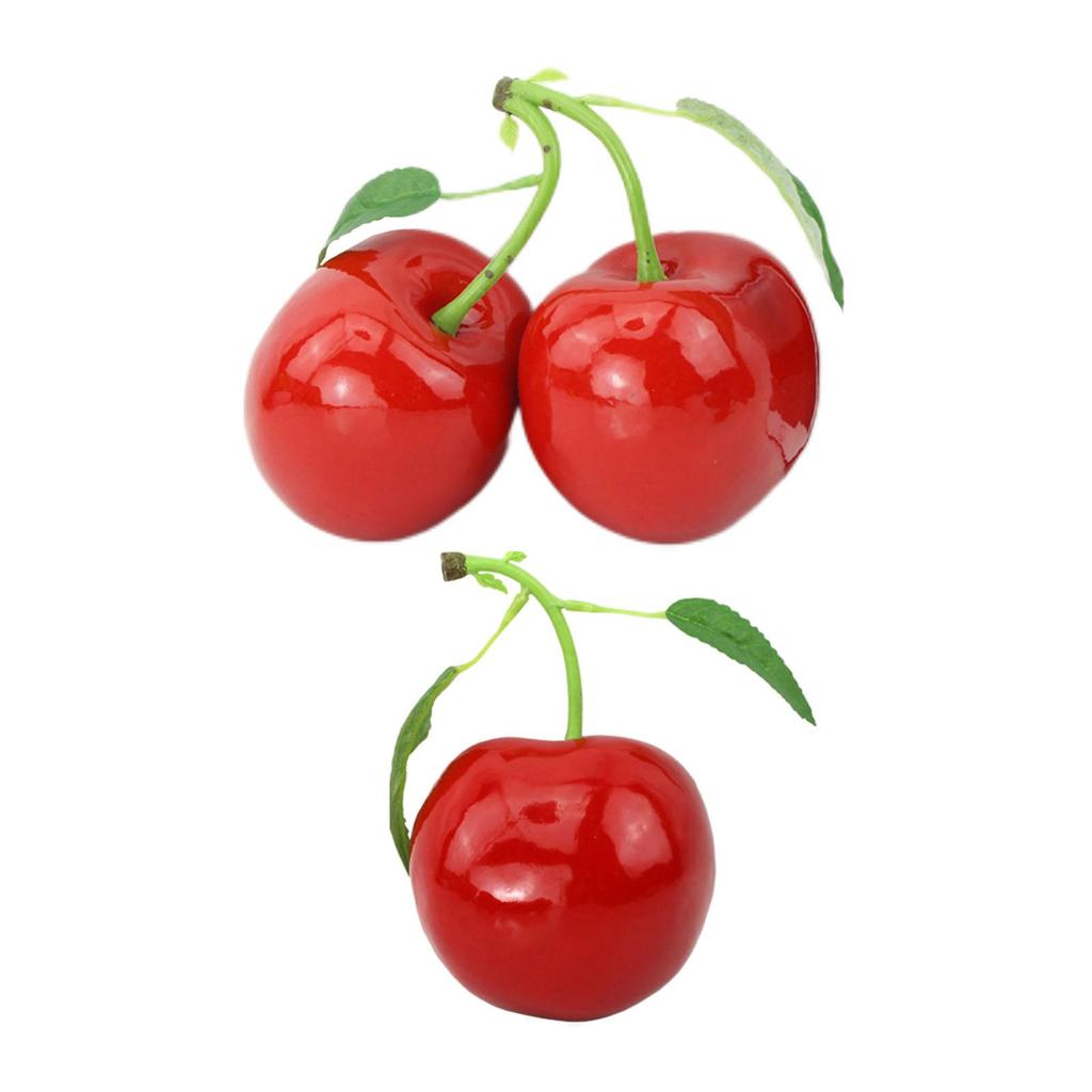 Fake Cherry Christmas Tabletop Centerpiece Fruit Model for Home Kitchen