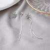 Elegant Long Tassel Earrings with Rhinestone Snowflakes, Wedding Party Christmas Gift for Women, Dangle Ear Studs Jewelry
