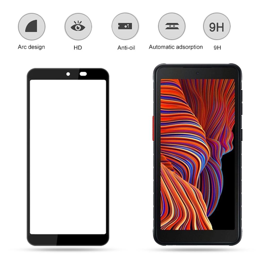 

MOCOLO Для Samsung Galaxy Xcover 5 Загартоване скло Повний клей Захисник від відбитків пальців Шовкографічний друк Вторинне зміцнення Повне покриття HD Плівка Black