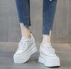 Fashion 8.5cm Genuine Leather Women Autumn Hidden Heels Ladies Chunky Sneakers Thick Soled Spring Platform Wedge Summer Fashion Shoes