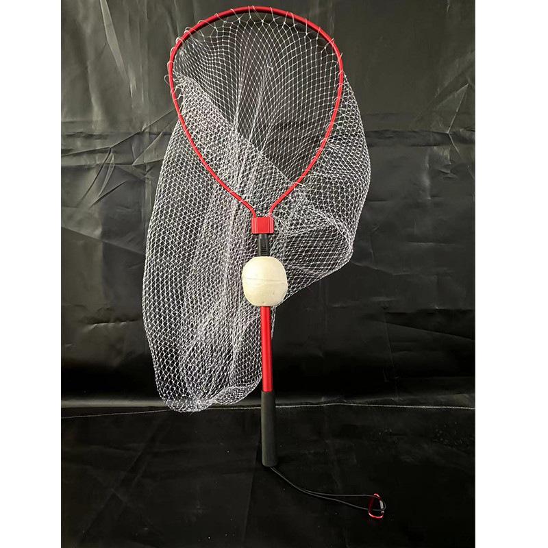 Foldable Sea Fishing Landing Net with Floats - Hand-woven Monofilament, Durable, Anti-hook