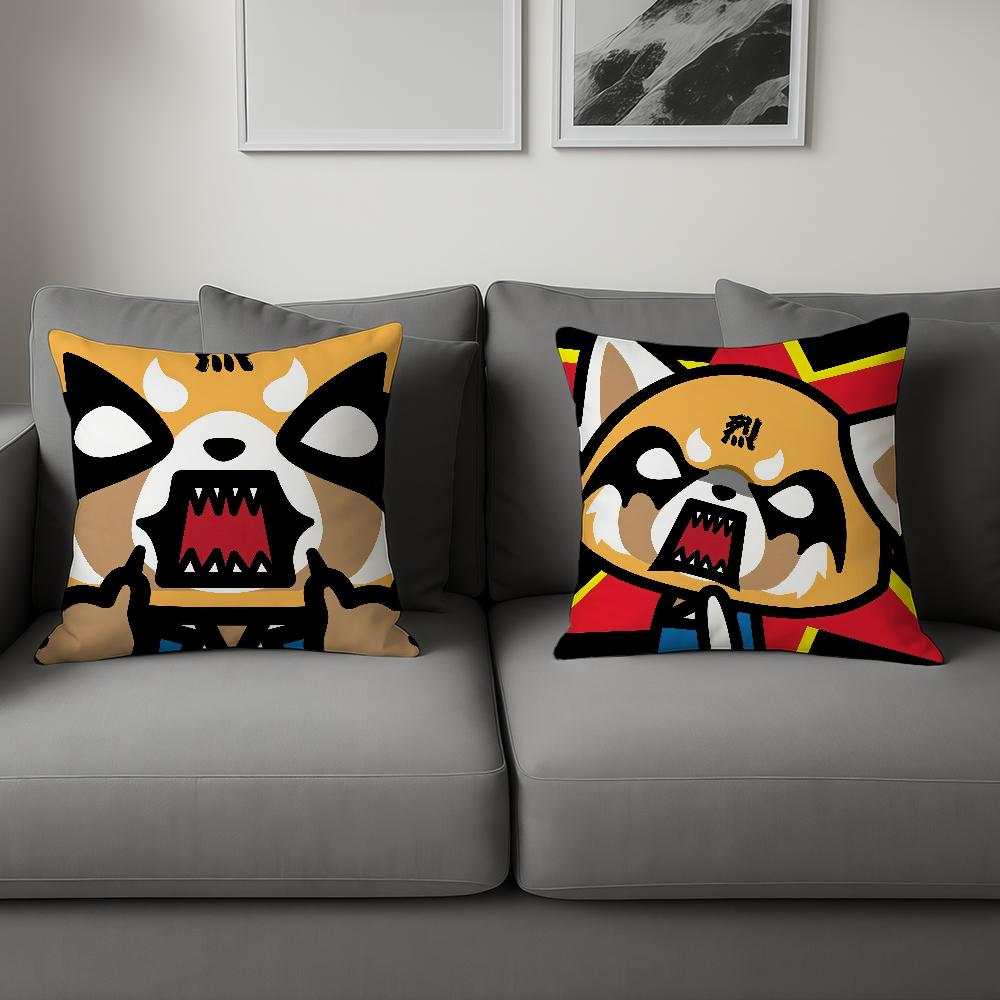 Funny Cartoon Cute Art A-Aggretsuko Sro Comfort Soft Hogar Pillowcase For Sofa Living Room Bed Home Decor Protective Covers