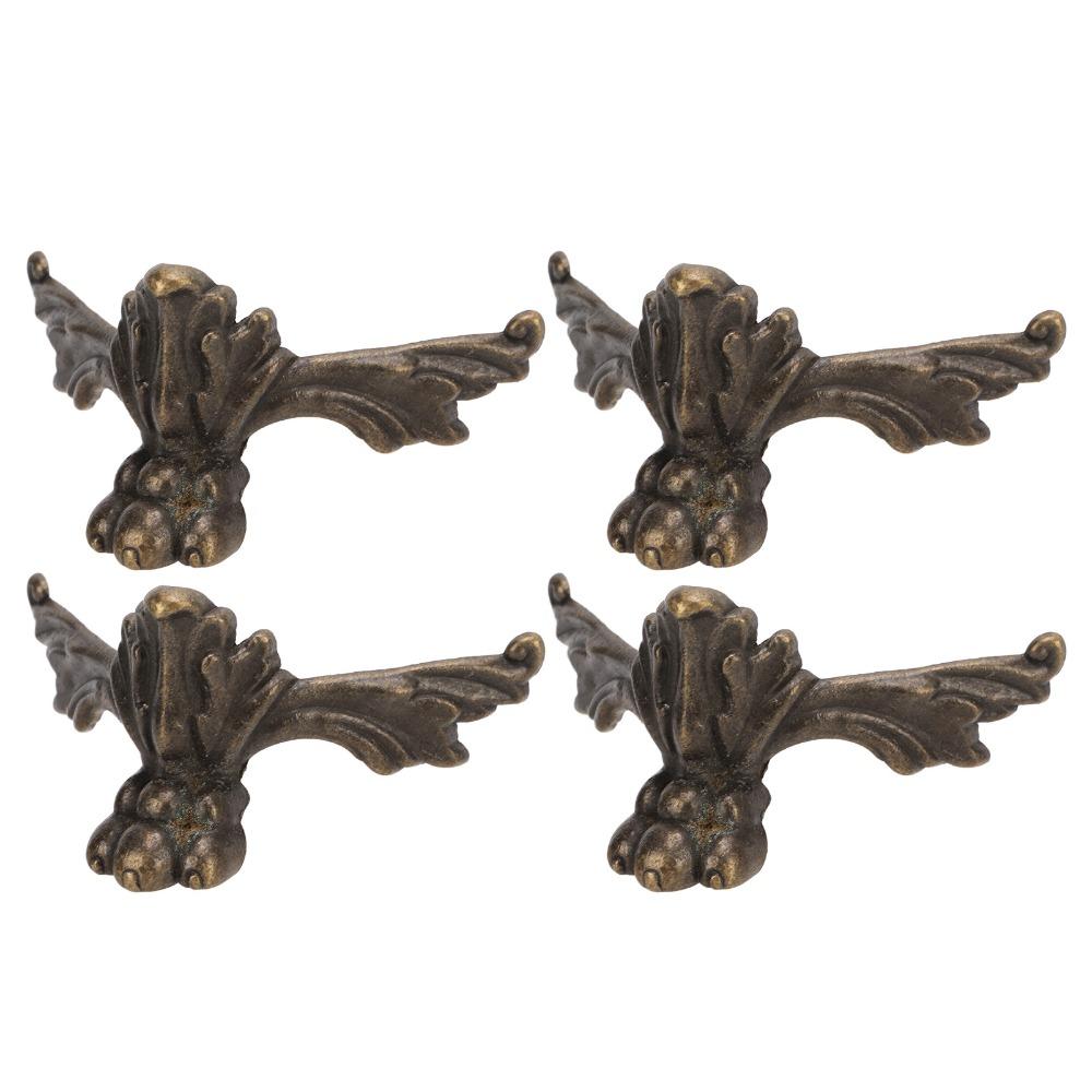 4PCS Four Sides Fixed Jewelry Box Legs Vintage Wood Case Legs Angle Code Wooden Box Feet Cabinets