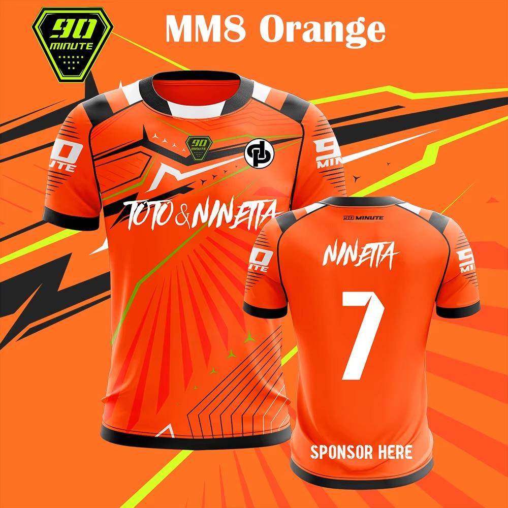 Summer New 90 Minutes Series MM8 Jerseys Football T-shirts Outdoor Sports Breathable Quick-drying Tops Crewneck Tees