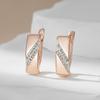 Fashion Square Wide Earrings For Women  Rose Gold  Color Mix Natural Zircon English Earrings Ethnic Bride Jewelry
