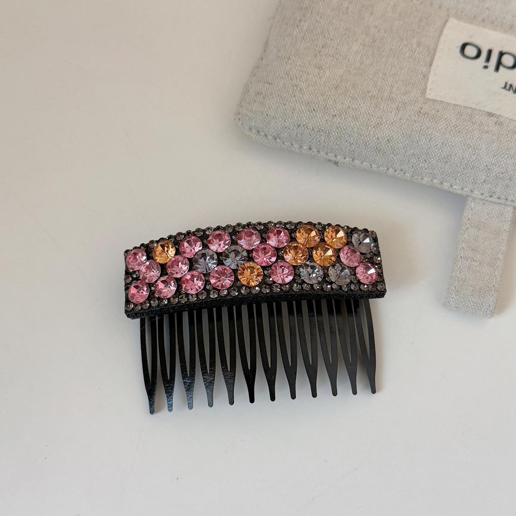 Korean light luxury shiny full diamond inverted comb hairpin new style broken hair side clip female wild bangs clip hair accessories
