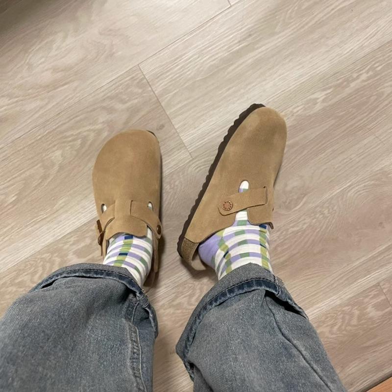 Thick Bottom Ugly Cute Cork Women's Spring New Retro Baotou Half Slippers