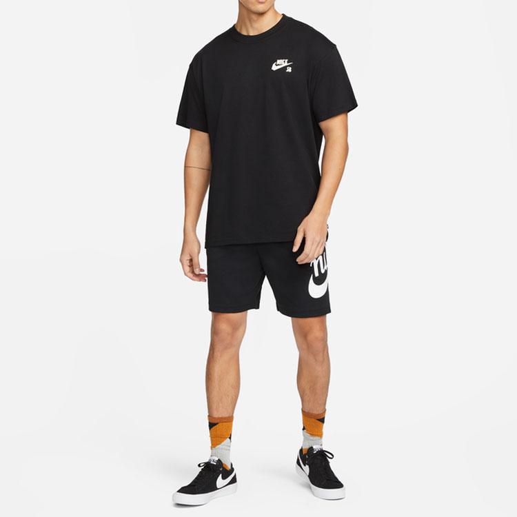 Nike Alphabet Logo Drawstring Straight Leg Casual Shorts Men Bottoms Black DQ1173-010
