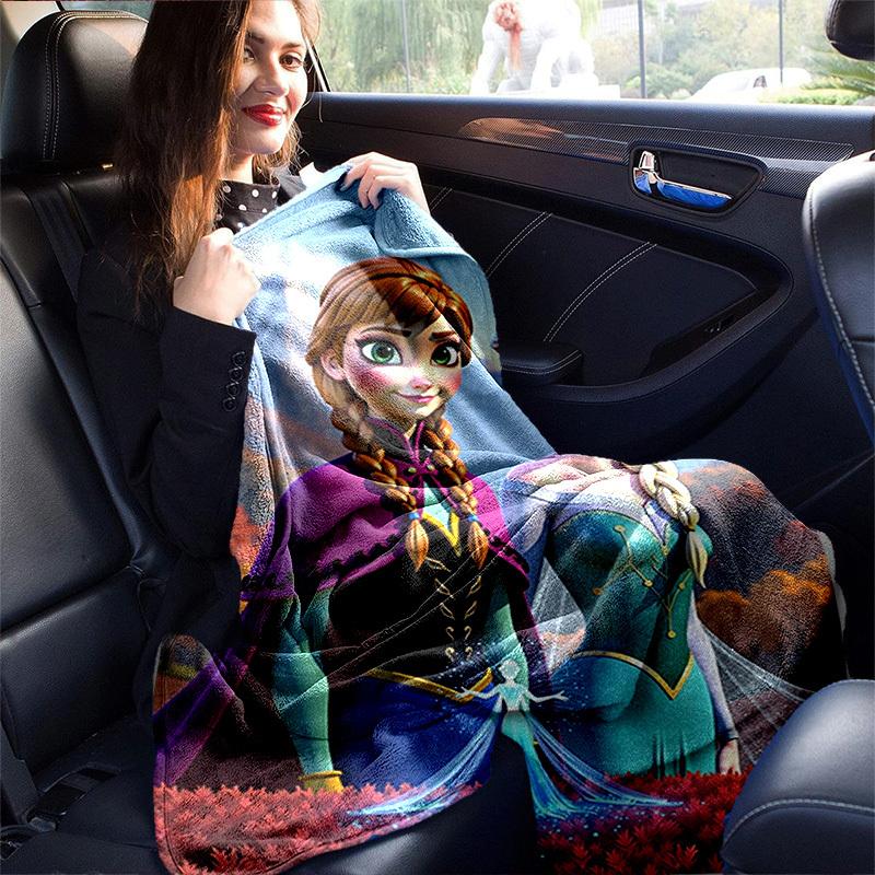 1pc. Cartoon Elsa & Anna Blanket, Seasonal Universal, Home Decoration, Throw Blankets, Cartoon Blanket, Soft Flannel Throw Blanket, Versatil