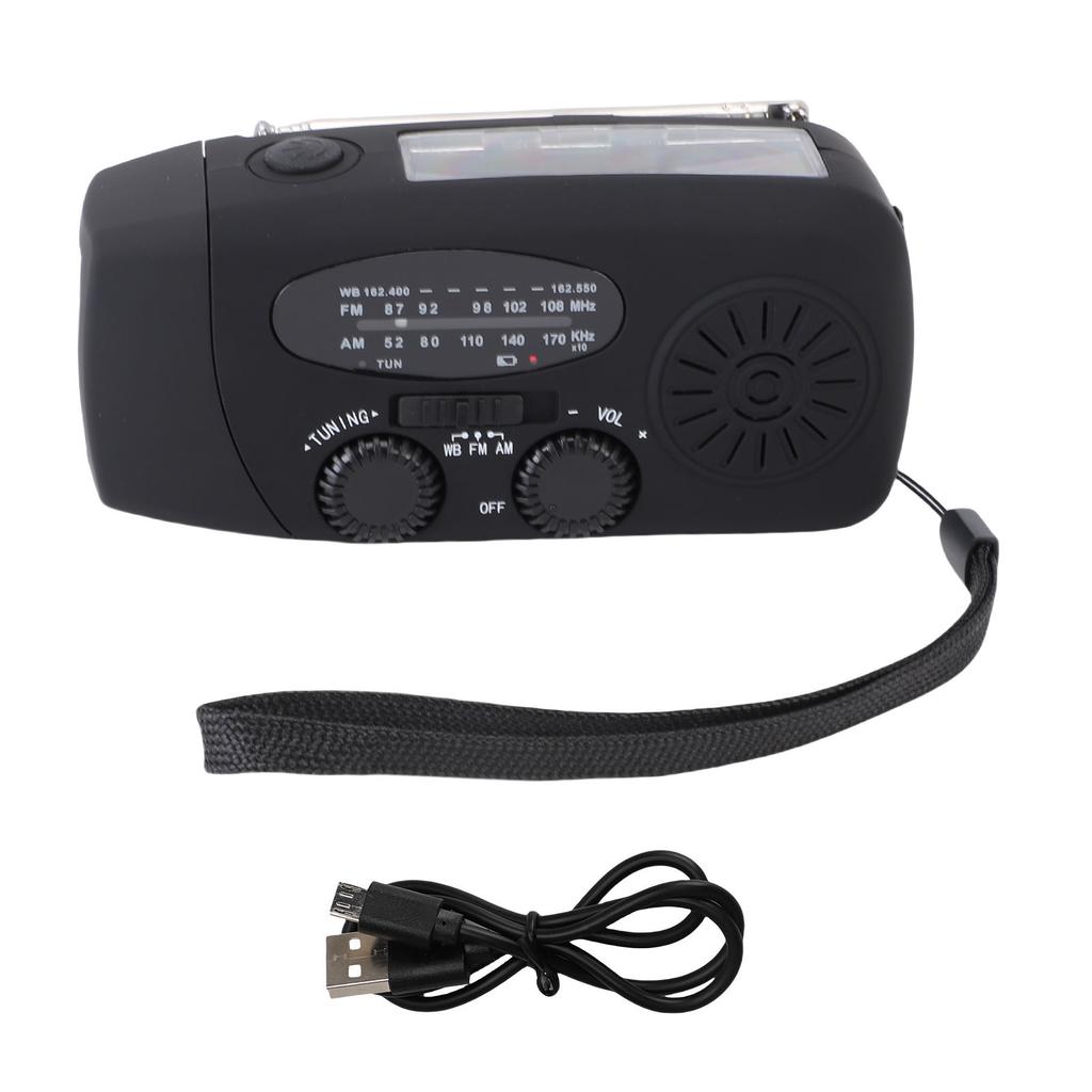 Solar Emergency Radio Hand Crank Portable NOAA Weather Radio with AM FM LED Lights SOS Alarm Cell Ph