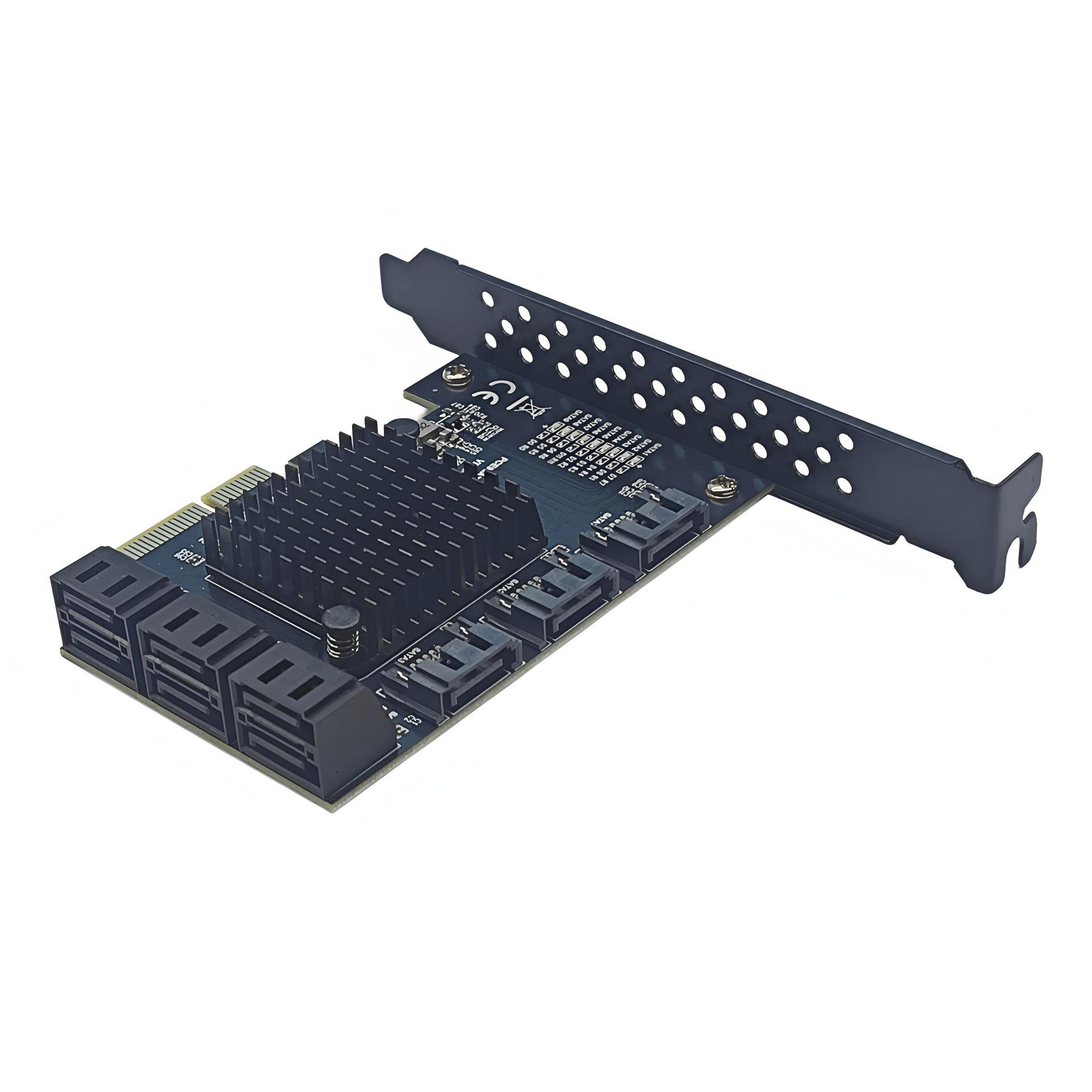 

PCI-E 3.0 to 9-Port SATA 3.0 Expansion Card, RTL9101 Chip, 6G, Black 4X adapter card