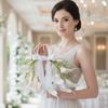 Satin Bowknot Wedding Flowers White Blossom Top Handle Bouquet Bridal Bouquet  Engagement Party