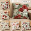 Classic Roses Flowers Cushion Cover Soft Plush Fabric DoubleSided Printed Cushion Covers for All Seasons Modern HomeDecor Gift