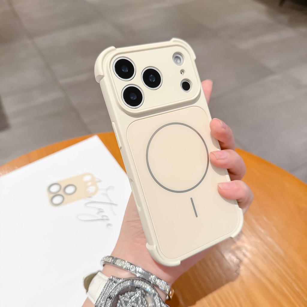 Apple 17 Pro Max Magnetic Anti-drop Phone Case with Frosted iPhone 16 Lens Film and iPhone 15 Protection