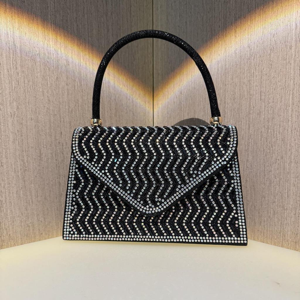 Elegante Strass-Diamant-Umhänge-Abendhandtasche für Hochzeiten und Bankette