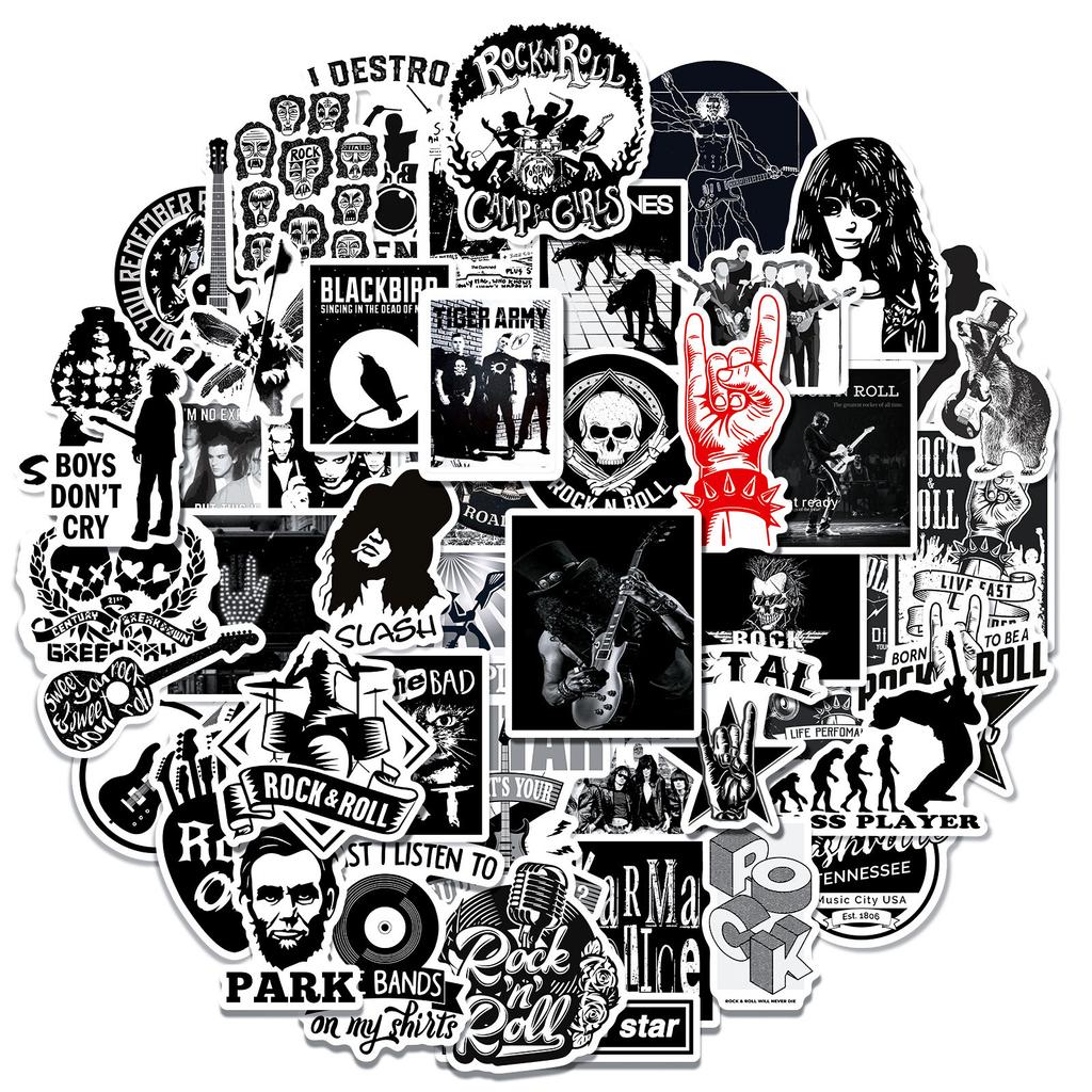 50 Rock Series Metal Rock Stickers, Rock Graffiti Stickers, Luggage Guitar Stickers