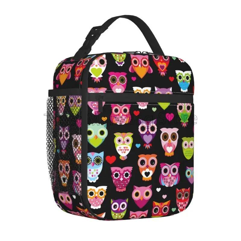 

Cartoon Cute Animal Owl Insulated Lunch Bag Resuable Thermal Oxford Lunch Box Portable Cooler Bento Bags for Picnic Beach Travel