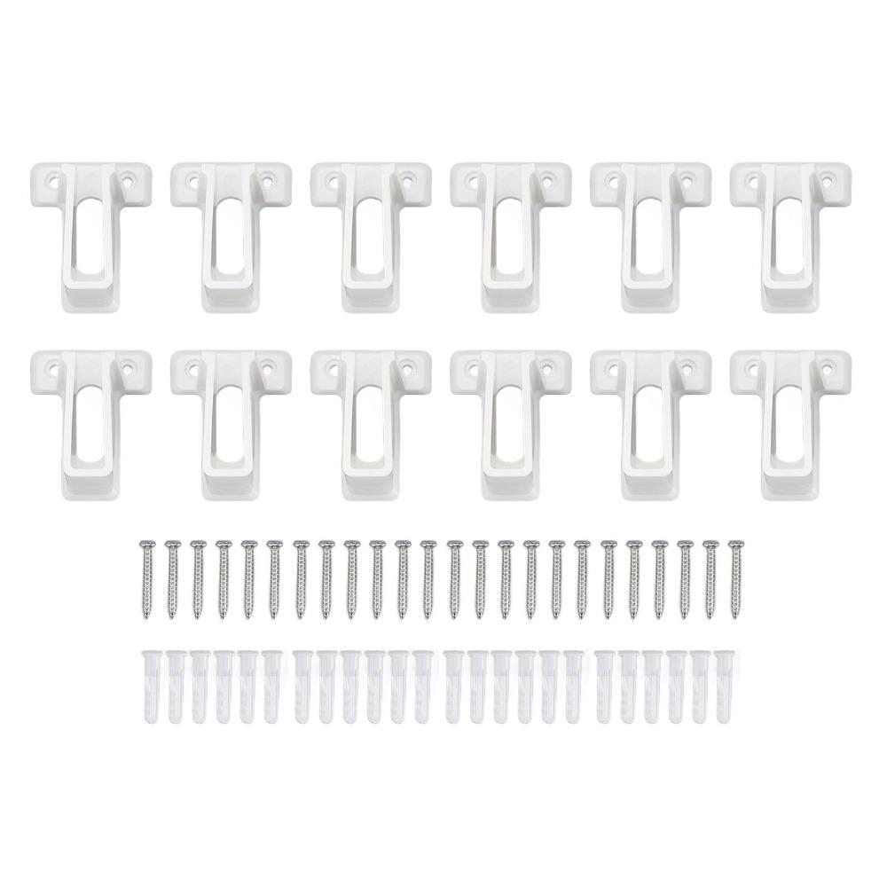 12pcs With Screws Wire Shelf Wall Bracket White Wire Rack Side Bracket Storage Shelves