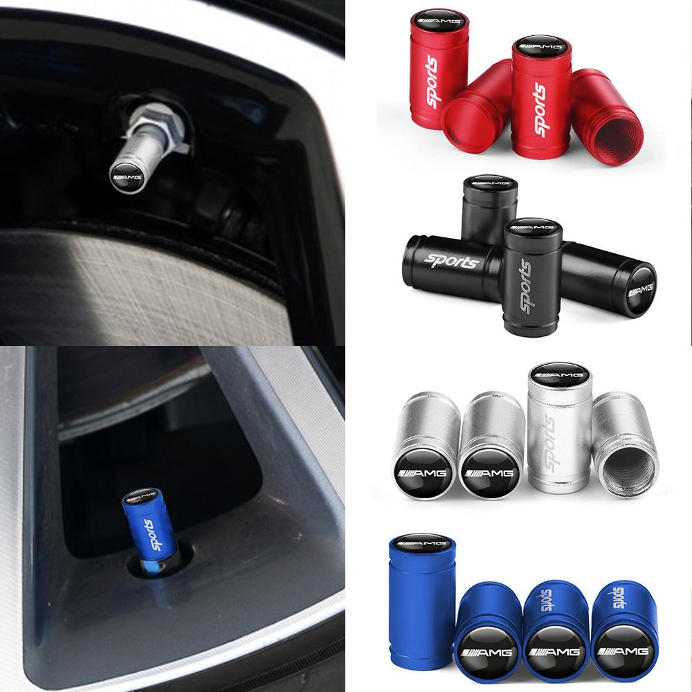 For Benz w24Pcs Car Wheel Tire Valve Caps Tyre Dust Covers Auto Refit Accessories for Mercedes Benz AMG A B C D M S G Class CLA GLB GLK GLA