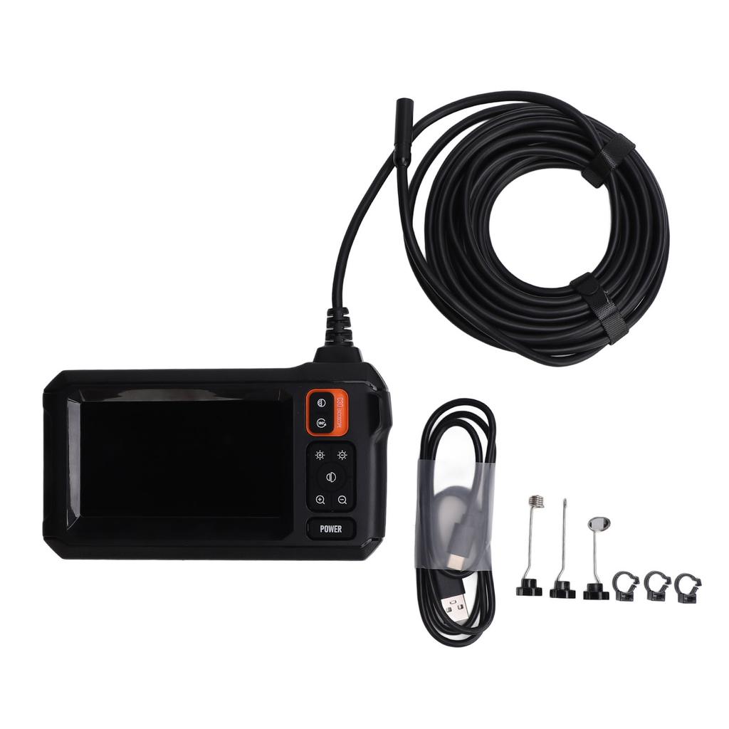 Industrielles Endoskop 1080P HD 8mm Objektiv Rohrinspektionskamera mit 4,3 Zoll IPS-Bildschirm und 5m Kabel