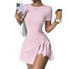 Featured Short-Sleeved Fake Two-Piece Anti-Light Yoga Sports Golf Dress
