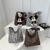 Slack Large Capacity Leopard Print Bag Women 2025 New Autumn and Winter Commuter Shoulder Bag Mickey Doll Tote Bag