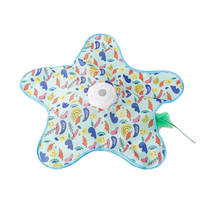 Cat Toys Interactive Hide and Seek Cat Toy with Mouse Squeaky Motion Activated Moving Concealed Feathers Kitten Teaser Toy