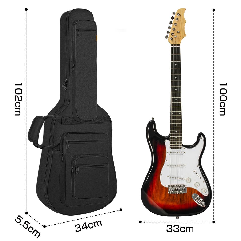 IBVIVIC Electric Guitar Soft Lightweight Gig Bag with 10mm Sponge Shoulder Large 6 Easy to Abrasion Black Case, Case, Lining, Strap, Handle, Capacity,