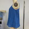 Women Sexy Summer Vacation Solid Color Sleeveless Camisole Vest Tank Tops Suspenders Checkered Loose Spring S-XL