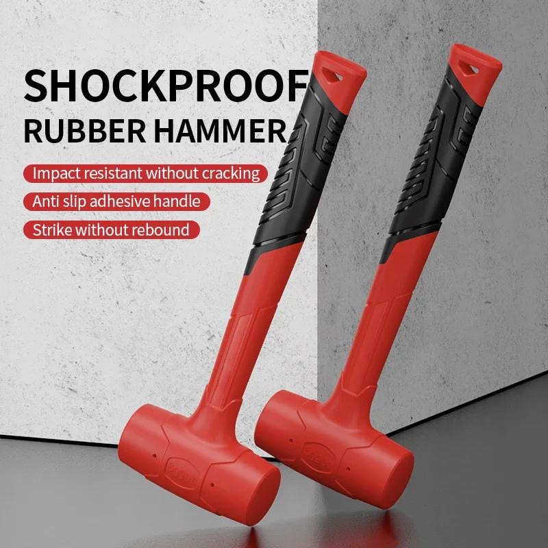 Rubber Hammer for Tiling Floors Tiles Non Elastic Hammers Wooden Handles Rubber Furniture Installation Hammers