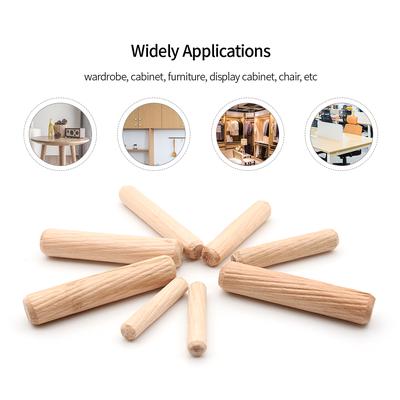 Set di 100 tasselli in legno per tasselli, tasselli in legno scanalati, set da 100 pezzi, perni di centraggio, perni scanalati.