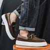 Men's shoes autumn street shooting high-end comfortable thick-soled driving high-mouth lace-up casual shoes