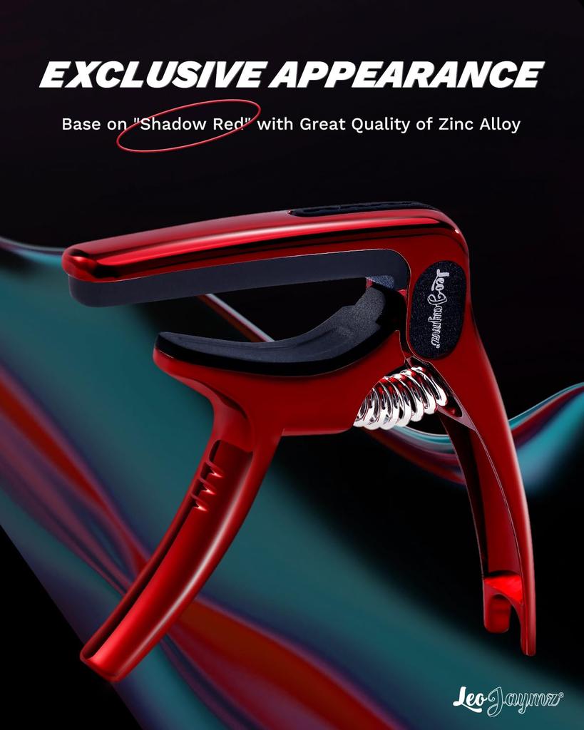 Leo Jaymz Guitar Capo for Zinc Alloy Metal Guitar Guitar Clamp for Bass Classical and Banjo Shadow Heavy-Duty Acoustic/Electric Guitars, Clip, Guitar,