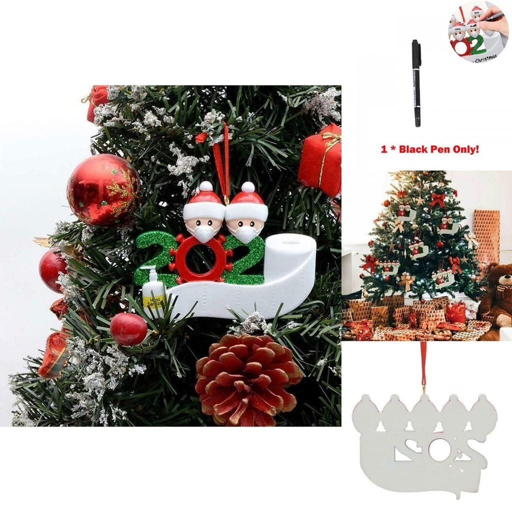 High Quality Pvc 2020 Xmas Christmas Tree Hanging Santa Pendants With Mask