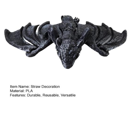 Halloween Bat Straw Cover Cap Reusable Straws Topper Festive Atmosphere Straws 10/12mm Diameter Straws