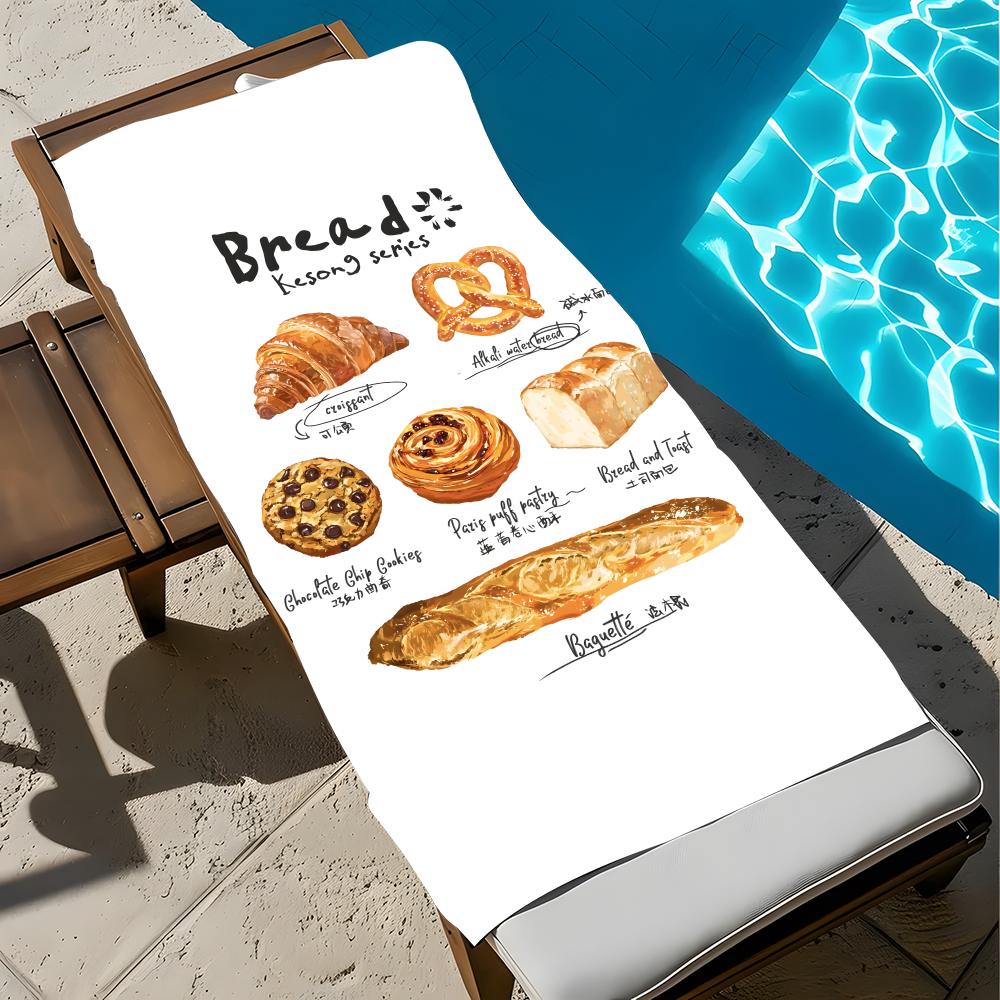 Art Bread Cute Towel Towel Soft Pool Gift For Travel Gym Shower Cool Camping Quick Dry Sports  Large Beach Towel