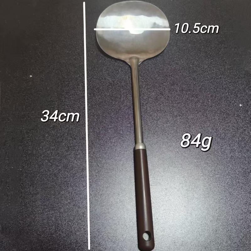 Popular Stainless Steel Mushroom Shovel Imitation Walnut Handle Spatula Stir Fry Spoon Food Grade Household Set Mushroom Shovel