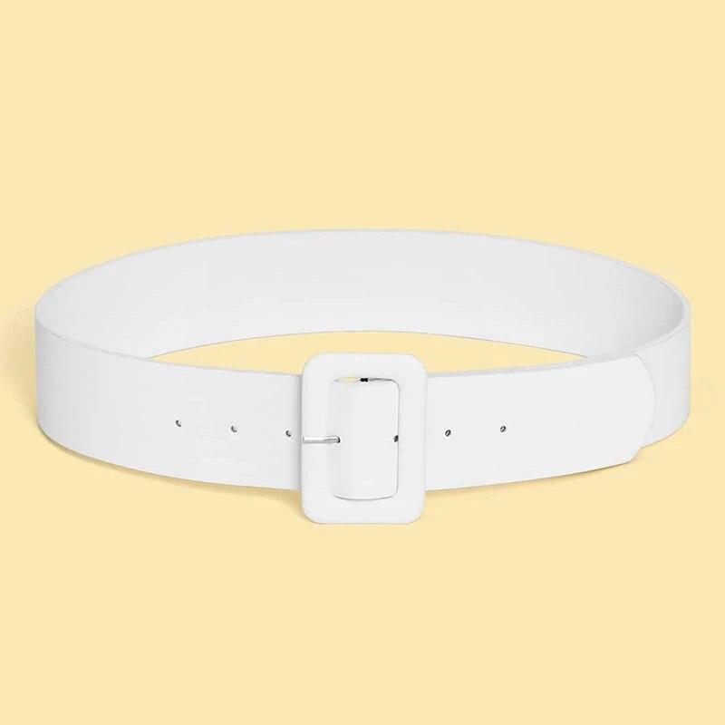 

Женский широкий ремень из искусственной кожи, модный простой ремень для женского платья, роскошный дизайнерский брендовый черный, розовый ремень, женский ремень DT167 100cm белый
