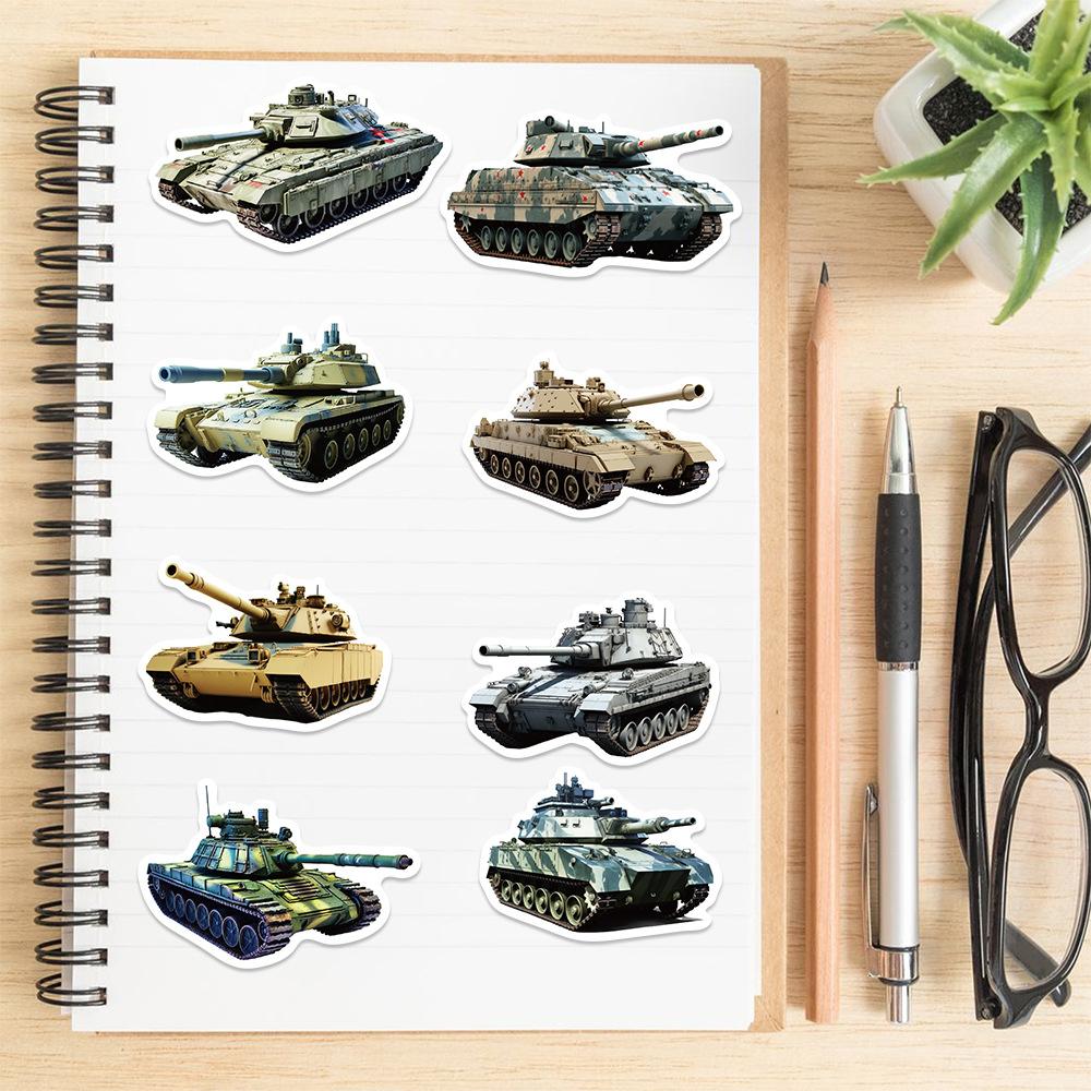 50 Cartoon Tank Graffiti Stickers Decorative Guitar Notebook Suitcase DIY Waterproof Stickers