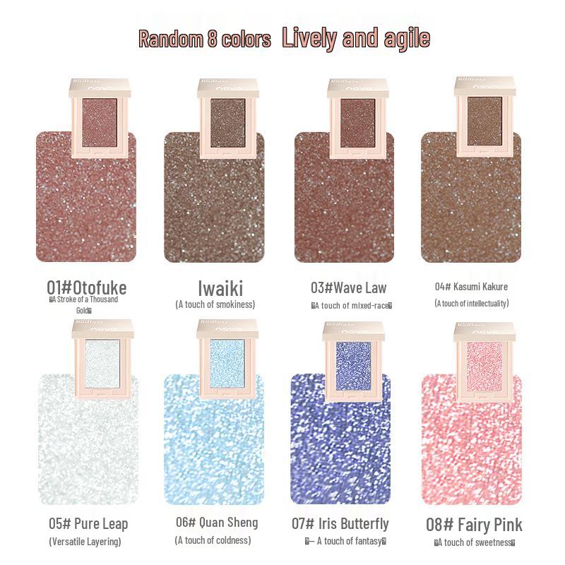 Novo Diamond Sparkle Eyeshadow & Blush: Melted Light Potato Mash, Multi-use Highlighter & Contour, Low Saturation