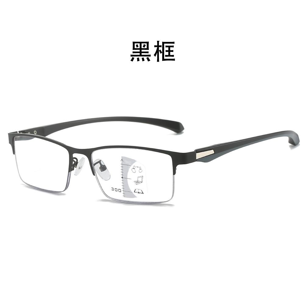 

Reading Glasses Progressive Multi-Focus Near And Far Dual-Purpose Half-Frame Metal Frame Anti-Blue Reading Glasses +400