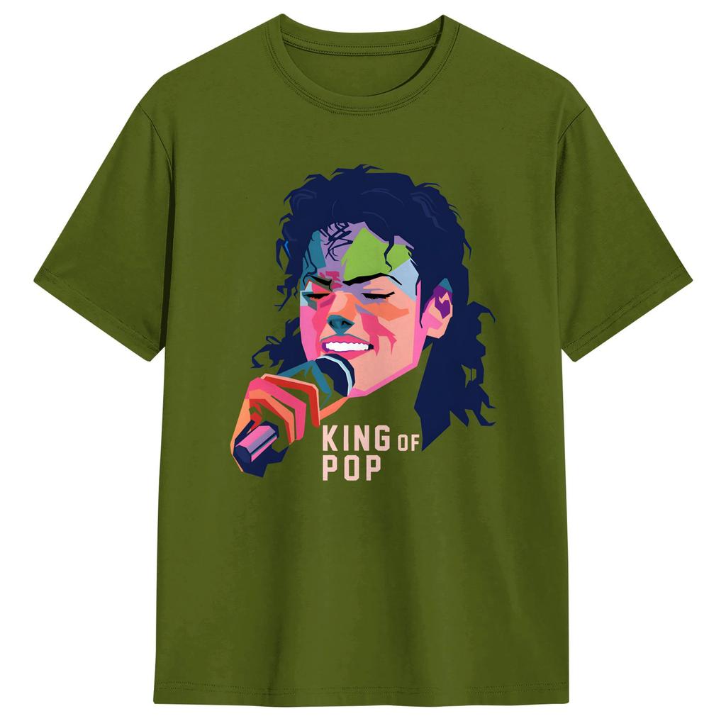Pop Art Poster of MMichael JJackson TShirt Summer 100 Cotton TShirts For Unisexs Casual Tshirt ShortSleeve Y2K Basic Top Tees