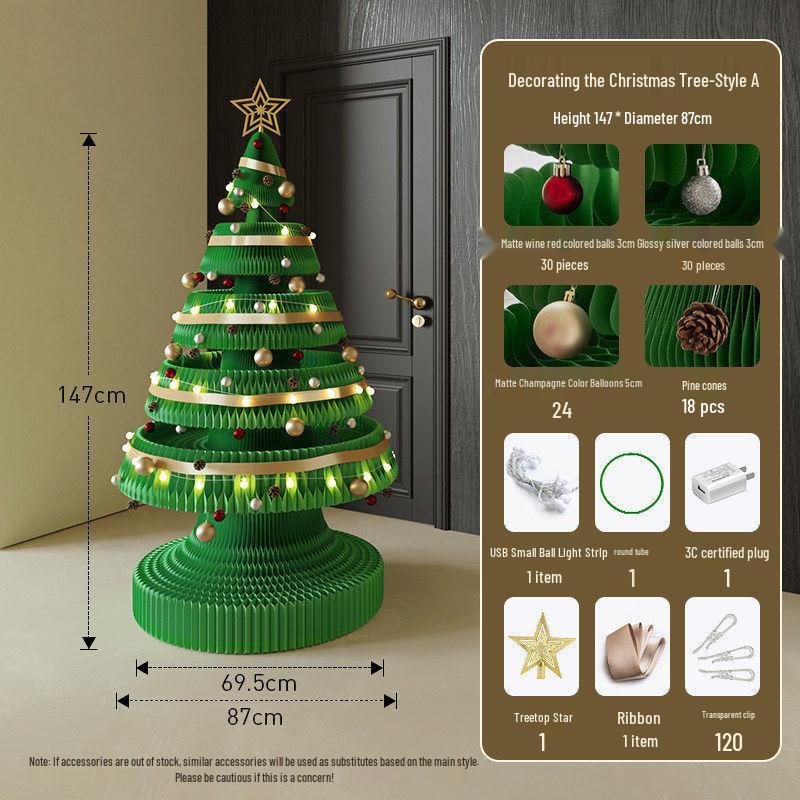 2025 Creative Origami Christmas Tree Ornaments for Home & Living Room Décor