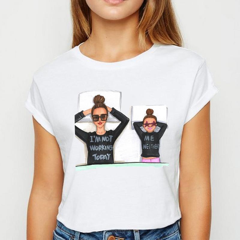 T-Shirts Women 90S Casual Ladies Cute Girls Fashion Clothes Graphic Tshirt Top Elegant Lady Print Leisure Female Tee T-Shirt