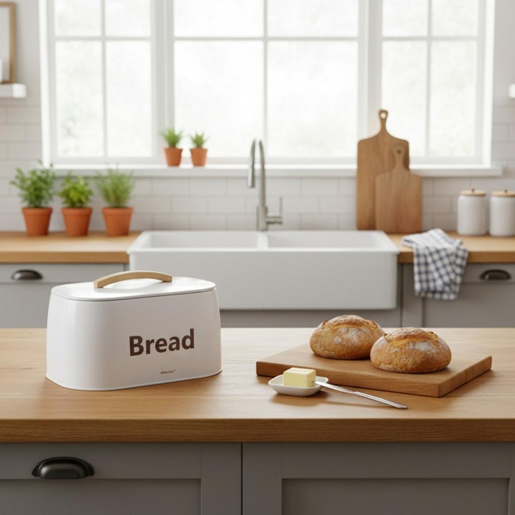 Chlebak Pojemnik Stalowy Na Pieczywo Kinghoff Kh-1947 Biały