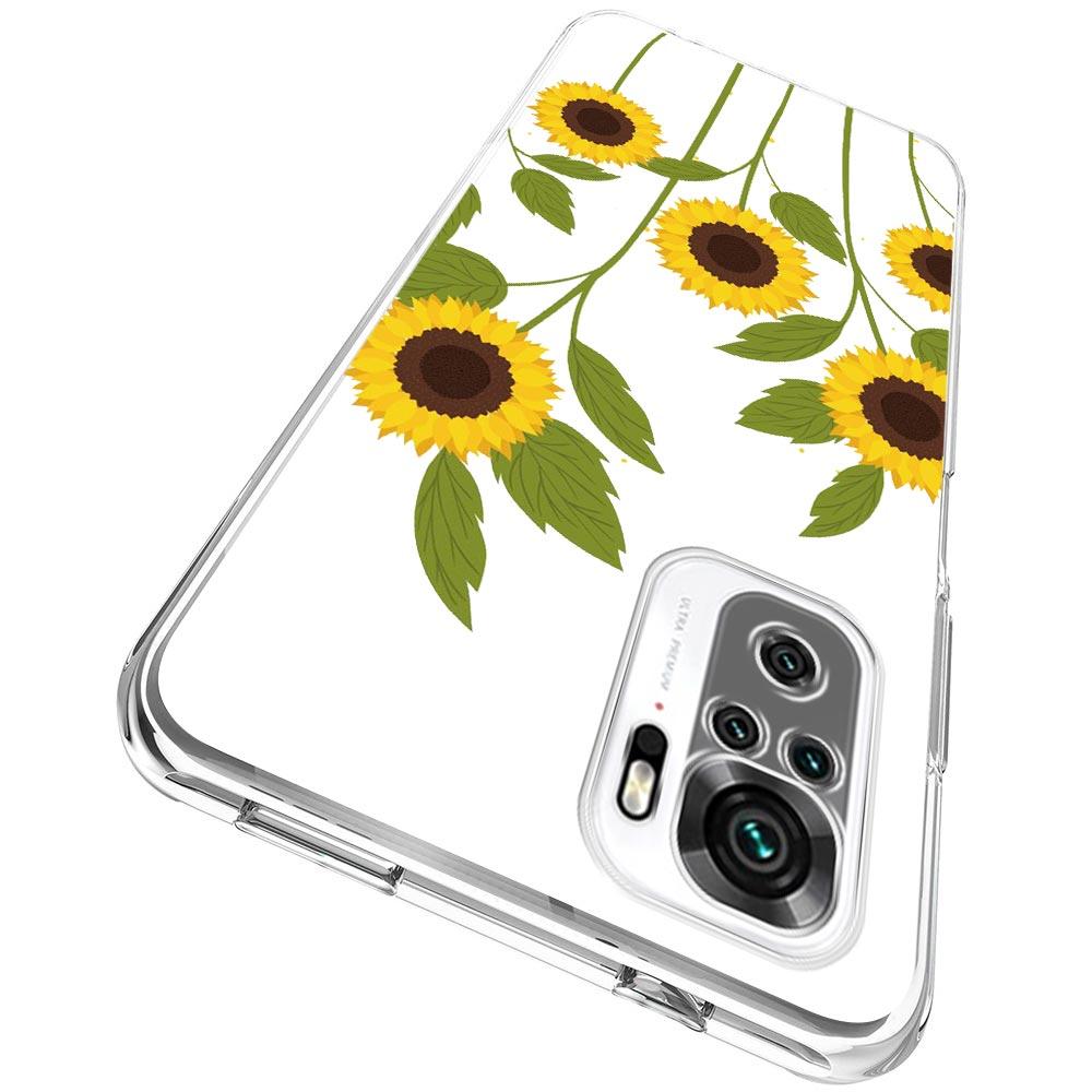 Vintage Sunflower Leaves Flower Phone Case For Xiaomi Redmi Note 12 Plus 10C 10 11 9 8 Pro 9S 7 8T 9T 9A 9C Clear Cover Bumper